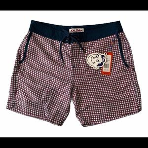 Mr. Swim Swim Trunks Men’s Red Navy White Size 32